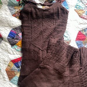 Moda International Chocolate Crochet dress